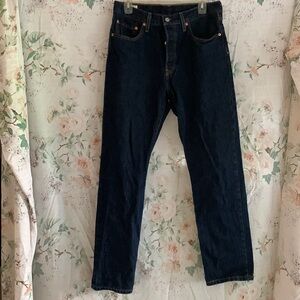 LEVIS 501 ORIGINAL FIT WOMEN'S JEANS no stretch deep breath dark wash size 30x30